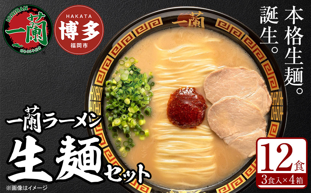 【福岡市】一蘭ラーメン生麺セット12食入（豚骨ラーメン）＜お届けまで2～3か月＞