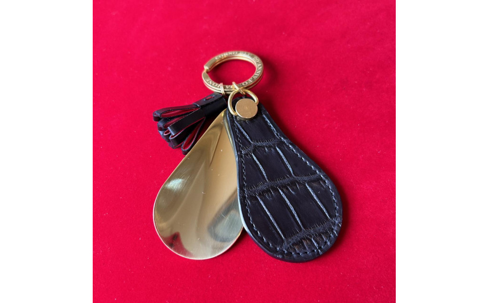 クロコダイル真鍮シューホーン（携帯靴べら）　