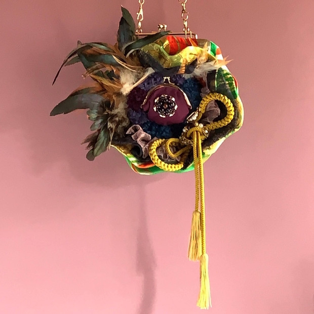 ヴィンテージ帯のフラワーバッグ2ーA＜1個限定＞