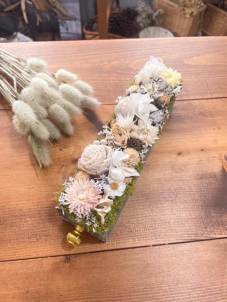 ドライフラワー バトンアレンジ（ホワイト）kukka【福岡市】