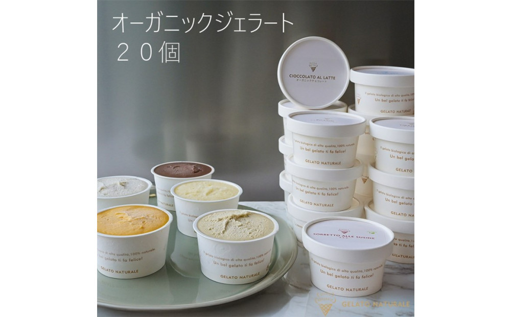 本場イタリア仕込みの本格オーガニックジェラート 20個（5種×各4個）【福岡市】