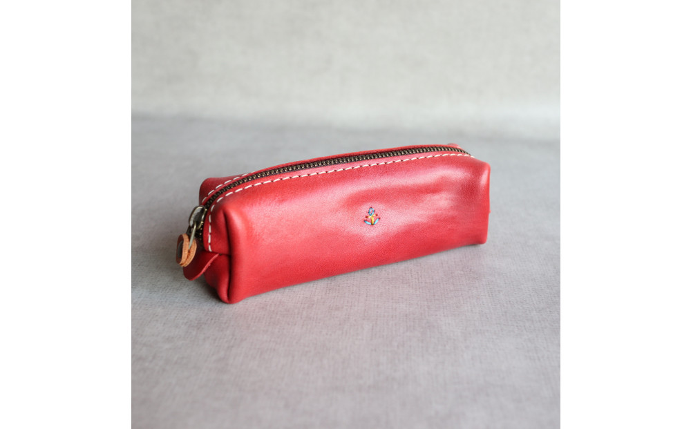 定番ＢＯＸペンケース| 万能サイズ 【レッド】 博多革工房 Japlish | ジャプリッシュ