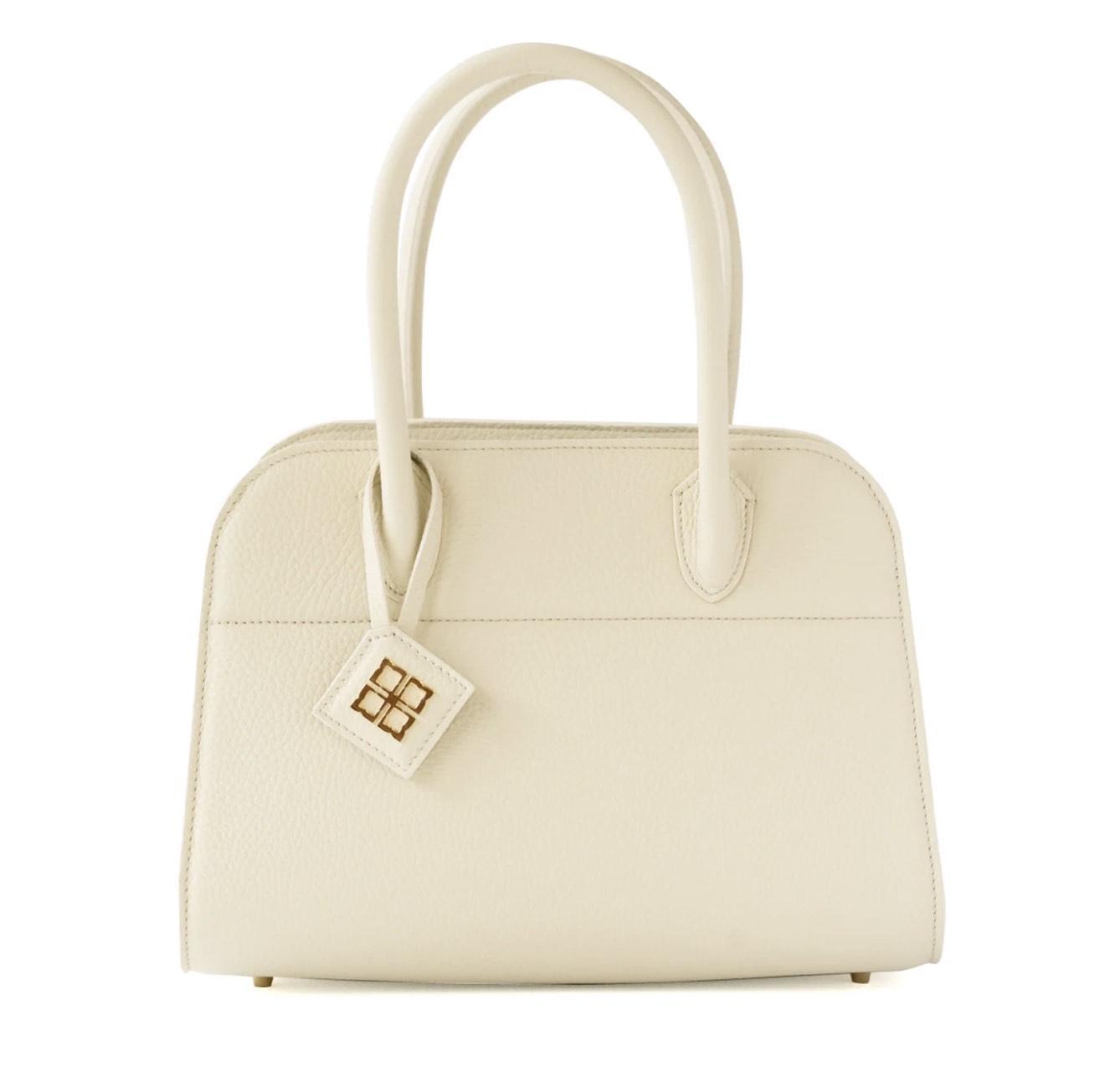 【福岡市のオーダーメイド革工房手作り】ハンドバッグ　ピノ25　キュイールマッシュ / メレンゲ