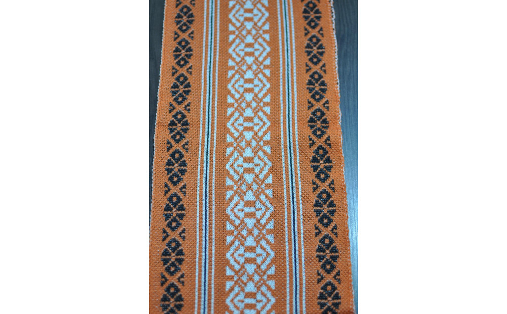 【博多区製造】献上柄オーガニックコットンストール【オレンジ】