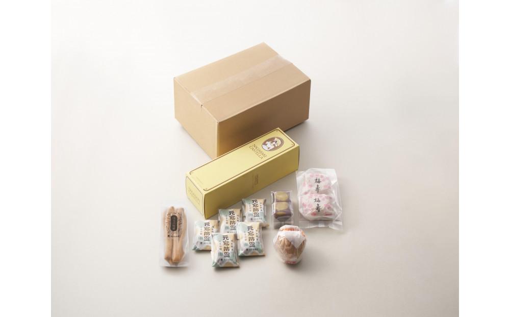 【セット】博多長崎屋　和菓子お楽しみセット(元寇防塁、カステラ、梅寿最中、栗羊羹、はまの松葉、おしるこ)