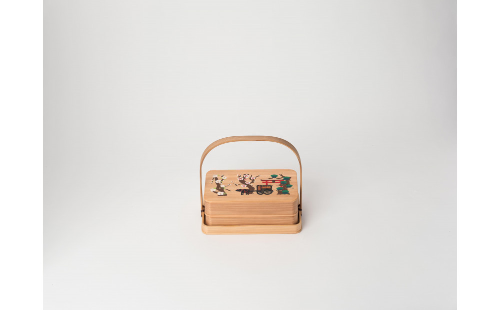 【福岡市の伝統産業支援施策「福岡伝統産業オープンイノベーション事業」で福岡の伝統工芸の魅力PR品として開発】博多曲物　2段重かご