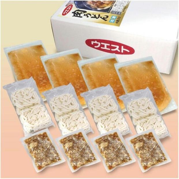 【定期便全3回】ウエスト博多肉うどん　4食